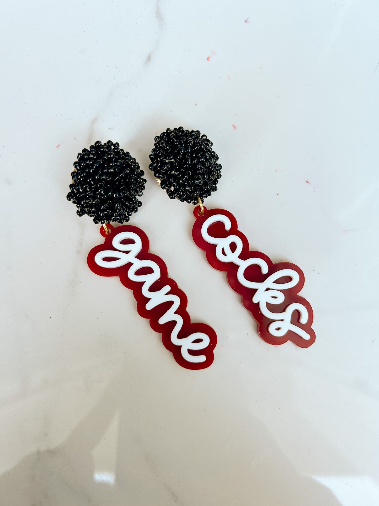 Gamecocks Cursive Earrings